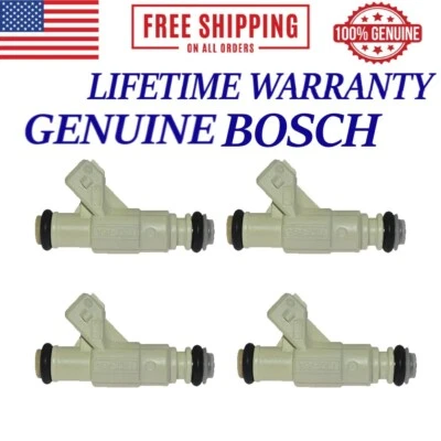 4x Bosch OEM 4-Hole Fuel Injectors 1997-2002 Ford Escort 2.0L I4 #0280155796 - Image 1 of 4