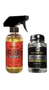 Walker Tape C.22 Lösungsmittel Perücke Klebstoffentferner 12oz + 3,4oz Ultra Hold Haarsystem  - Bild 1 von 2