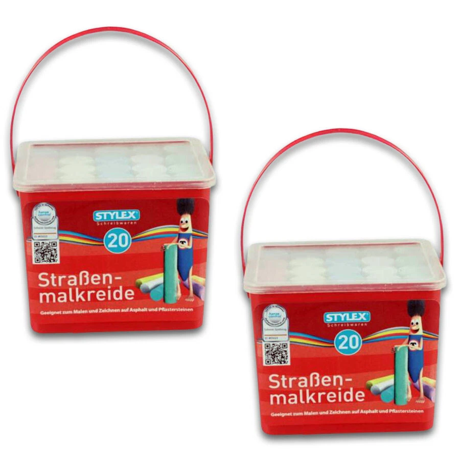 Stylex Straßenmalkreide im Eimer - 20 Stück (48104)