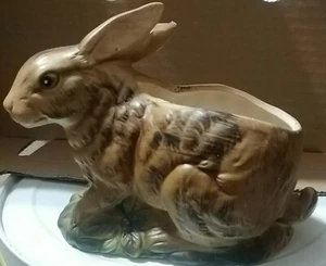 Wild Brown Bunny Rabbit-Shaped Planter-RB Japan #1114-ceramic-complete - Picture 1 of 8