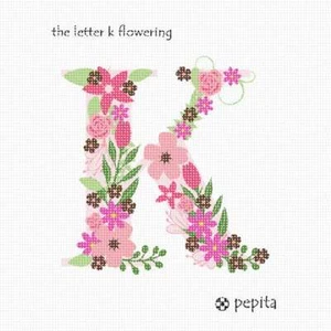 Kit de punta de aguja floración The Letter K o lienzo - Imagen 1 de 2