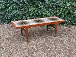 VINTAGE MID CENTURED TILED COFFEE TABLE - Picture 1 of 10