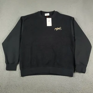 Jordan Sweater Mens Large Black Flight Heritage Crew Jumpman Pullover Sweatshirt - Picture 1 of 11