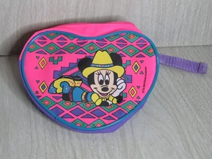 VTG Walt Disney Minnie Mouse Heart Cowgirl Neon PVC Fanny Pack Bag Kids READ - Picture 1 of 21