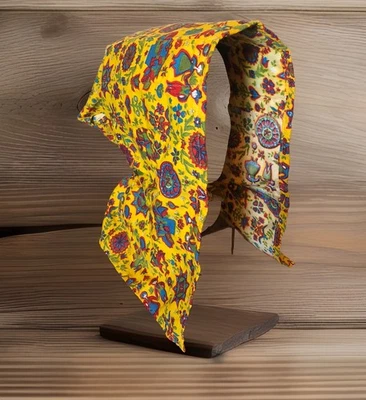 Sombrero de mujer vintage Pioneer gorro pradera Sunbonnet amarillo estampado de granja Amish Foto 1 de 4