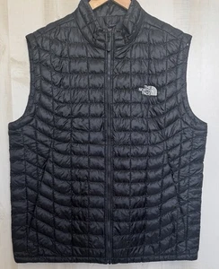 The North Face Thermoball Vest Lightweight Quilted Puffer Zip Mens Large Black - Picture 1 of 9