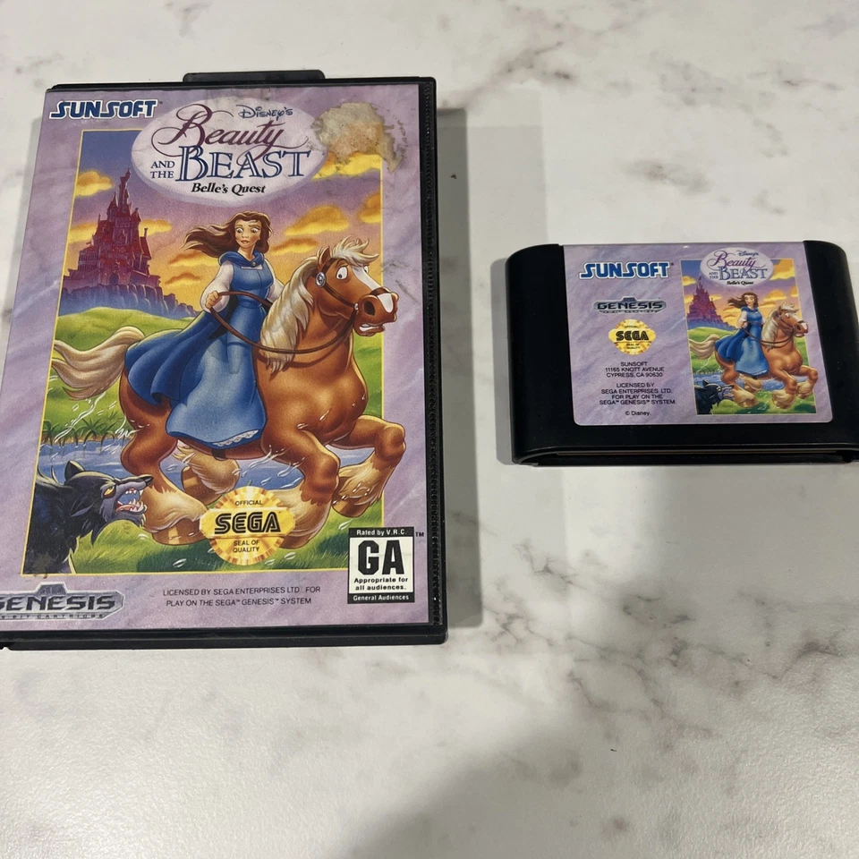 Cartucho y estuche Beauty and the Beast: Belle's Quest Sega Genesis Foto 1 de 1
