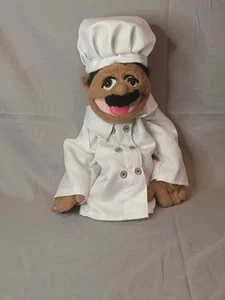 Melissa And Doug Plush Chef Puppet 14” White Brown No Wooden Rod - Picture 1 of 14
