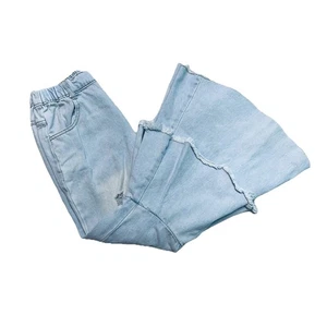 SHEIN Girls Size 9-10 Youth Jeans Flare Bell Bottoms Stone Wash Stretch Waist - Picture 1 of 7
