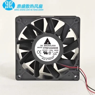 Delta FFB1224SHE 12038 24V 1.20A 12CM 2-Pin Inverter Cooling Fan - Image 1 of 4