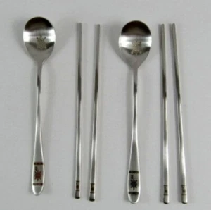 Set bacchette e cucchiai in acciaio inox HANIL ACCIAIO INOX Made in Corea del Sud - Foto 1 di 7