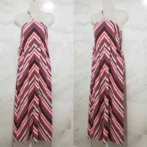 Ann Taylor Halter Chevron Maxi Dress Belted Sleeveless xxsp - Picture 1 of 11