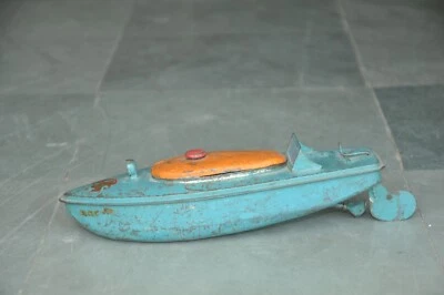 Vintage Sutclifee RACER 1 Litho Unique Boat Tin Toy , England - Image 1 of 4