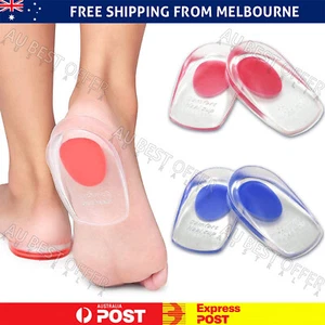 Shoe Cushion Heel Pain Relief Fasciitis Gel Support Insoles Shoe Pad Blue Red AU - Picture 1 of 13