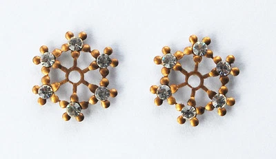 JOYERÍA DE DIAMANTES DE IMITACIÓN DE LATÓN CRUDO DE COLECCIÓN RADIOS 18mm HECHA CON SWAROVSKI MUCHOS COLORES Foto 1 de 2