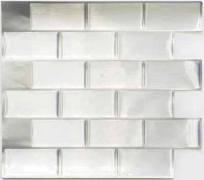 Mosaico Piastrella Vinile autoadesivo Sottopassag argento Vinyl-24002 | 4 pezzi - Immagine 1 di 3