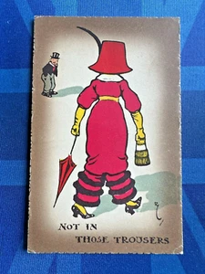 Reg Carter Comic Postkarte 1911 Suffragette Mode Stimmen Frauen Haremshose - Bild 1 von 2