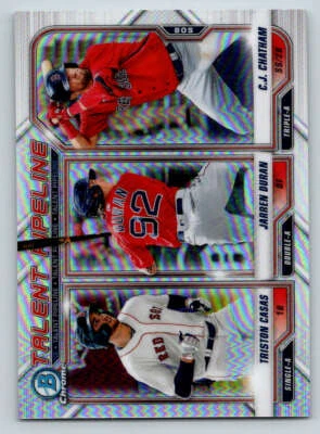 2021 Bowman Chrome Refr #TPBOS C.J. Chatham/Jarren Duran/Casas (ref 204661) - Image 1 of 2