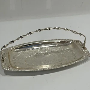 Small Vintage Serving Tray With Foldable Handle 25cm X13cm - Picture 1 of 6