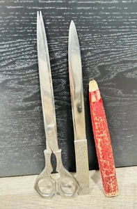 Vintage Scissor And Blade Set - M. Laysiepen Germany (with Red Cover) - Picture 1 of 5