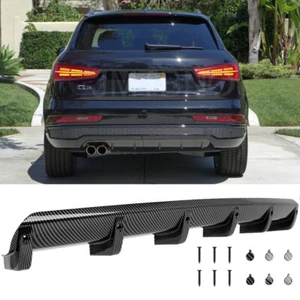 For Audi Q3 Q5 Q7 Q8 Carbon Fiber Rear Bumper Diffuser Fins Splitter Lip Spoiler - Bild 1 von 16