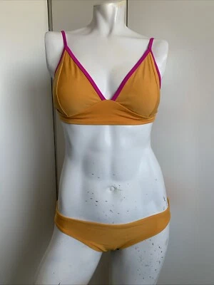 Mujer Talla Mediana Antiguo Azul Marino Naranja Bikini 2 Piezas Conjunto de Baño Traje de Baño Foto 1 de 4