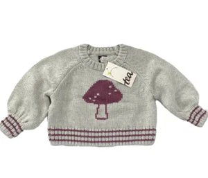 Nuevo con etiquetas Suéter de Vacaciones de Invierno Colección Tea Niñas 3-6 Meses Gris Seta - Imagen 1 de 7