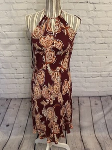 ANN TAYLOR LOFT 100% Silk Halter Dress Lined - Picture 1 of 6