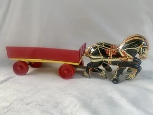 Marx Tin Dual Horse Plastic Marx Pull Cart 1950’s - Picture 1 of 24