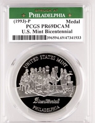 1993 U.S. MINT BICENTENNIAL Silver PCGS PR69💥FLAWLESS QUALITY💥 - Image 1 of 4