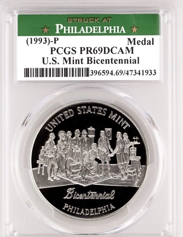 1993 U.S. MINT BICENTENNIAL Silver PCGS PR69💥FLAWLESS QUALITY💥 - Image 1 of 4