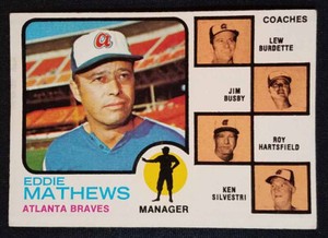 1973 Topps #237 Atlanta Braves Coaches Eddie Mathews Manager VG-EX