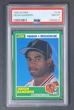1989 Score Football DEION SANDERS ROOKIE Card PSA 8 MINT Falcons #246 New Grade!