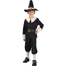 Historical Colonial Pilgrim Boy Amish Child Costume Pioneer Thanksgiving Size M