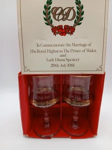 Royal Wedding Commemorative Goblets Prince Charles Diana 1981 - Picture 1 of 4