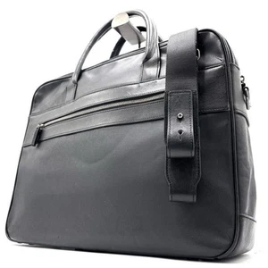 Dunhill 2-way Business Bag Leather Large Capacity Men's Black Authentic - Picture 1 of 20