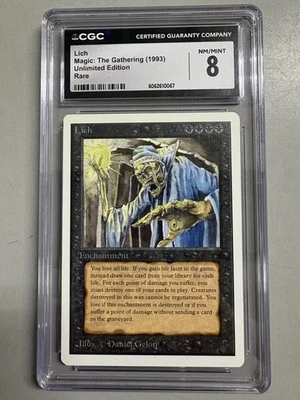 Magic: The Gathering MTG Unlimited Edition Lich CGC 8 NM/Mint - Image 1 of 4