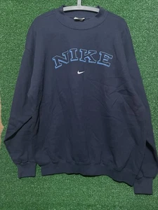NUEVO CON ETIQUETAS Sudadera de Colección Años 90 Nike Spellout Center Swoosh Cuello Redondo Talla Grande - Imagen 1 de 7