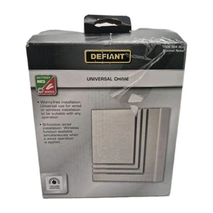 Defiant Doorbell Chime Wireless or Wired Brushed Nickel 18000020 - Picture 1 of 5
