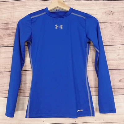 Under Armour HeatGear Fitted Shirt Youth Medium Blue Long Sleeve UPF 50+ -P2 - Image 1 of 4