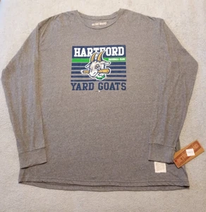 Men's Retro Brand gray LS HARTFORD YARD GOATS minor league baseball t-shirt XXL - Picture 1 of 4