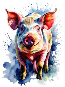 Pig Hog Boar Farm Rustic Cattle Cowboy High Quality Canvas/Photo Paper PA37 - Picture 1 of 6