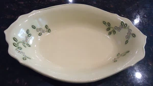 Mountain Meadows Pottery Serving Bowl Scalloped Edge Flowers 12" x 8" - Picture 1 of 7