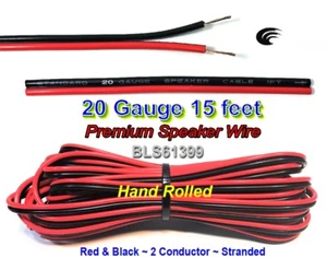 Cavo ALTOPARLANTE FILO ALTOPARLANTE rosso nero 15' piedi cablaggio audio auto 12 V alimentazione DC - Foto 1 di 4