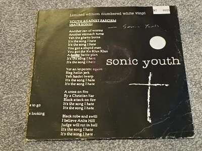 SONIC YOUTH-YOUTH AGAINST FASCISM 10" WHITE VINYL UK LIMITED EDITION 1992 - Изображение 1 из 4