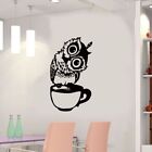 Black Owl on Mug Sticker Cute Tilted Head Owl Decal  Study