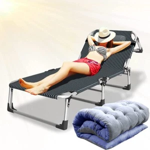 Slsy Outdoor Folding Reclining Beach Patio Chaise Lounge Chair Pool Lawn Lounger - Picture 1 of 12