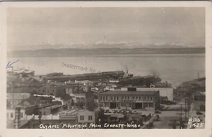 Everett, WA: RPPC 1917 Olympic Mountain de colección Washington Ellis foto postal real - Imagen 1 de 2