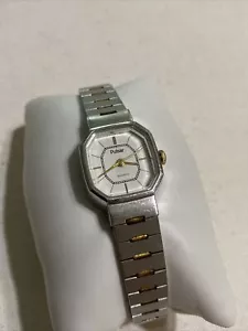 Womens Vintage Pulsar Watch Silver Tone Octagon White DIal Y591 5049 New Battery - Picture 1 of 4