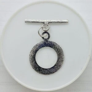 Toggle/Clasp,Antique-Silver Plated Copper.21mm Double Sided.Handmade.1 set/pack. - Picture 1 of 1